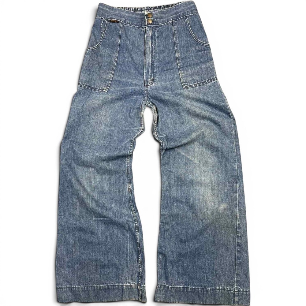 Vintage 70s Wrangler Mega Wide Leg High Waisted Denim 28"
